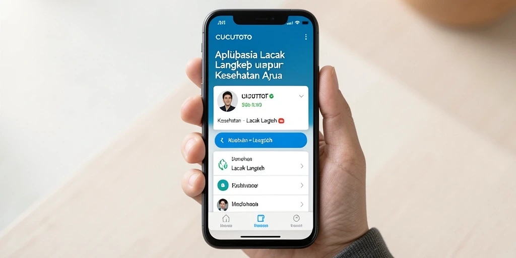 Tampilan antarmuka CUCUTOTO dengan fitur Lacak Langkah yang informatif.