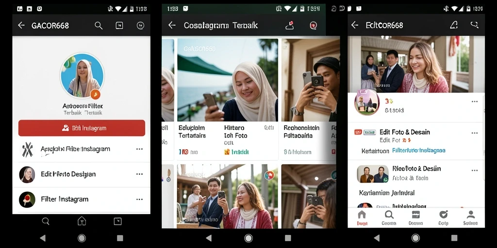 Tampilan antarmuka GACOR668 menampilkan berbagai filter Instagram yang menarik.