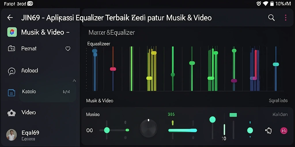Antarmuka JIN69 menampilkan pengaturan equalizer yang mudah digunakan.