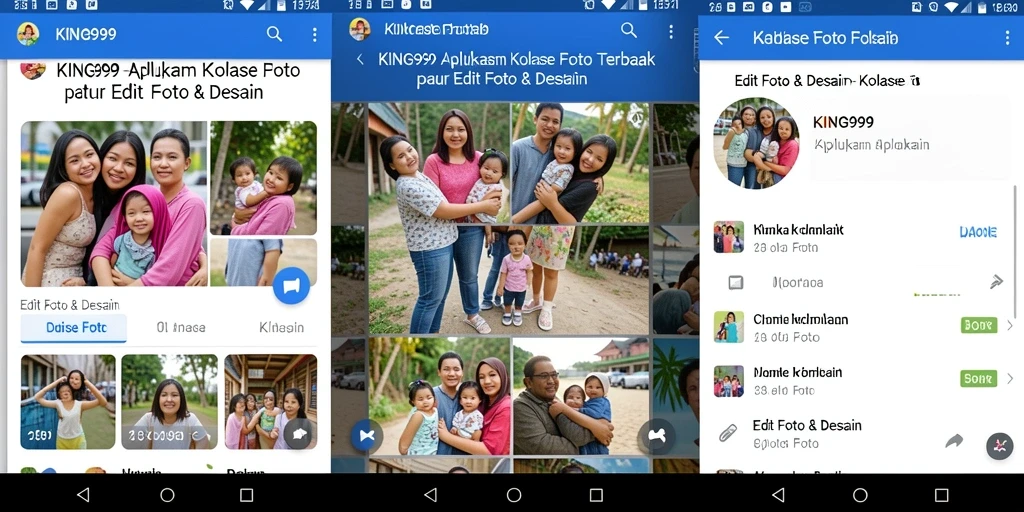 Screenshot antarmuka KING999 yang menunjukkan fungsi Kolase Foto yang intuitif.