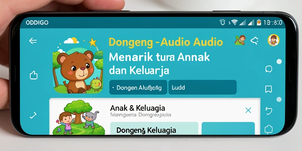 Antarmuka ODDIGO yang menarik dan mudah digunakan untuk mendengarkan Dongeng Audio.