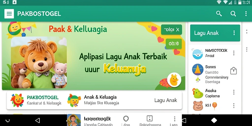 Tampilan antarmuka PAKBOSTOGEL yang menarik untuk anak-anak.