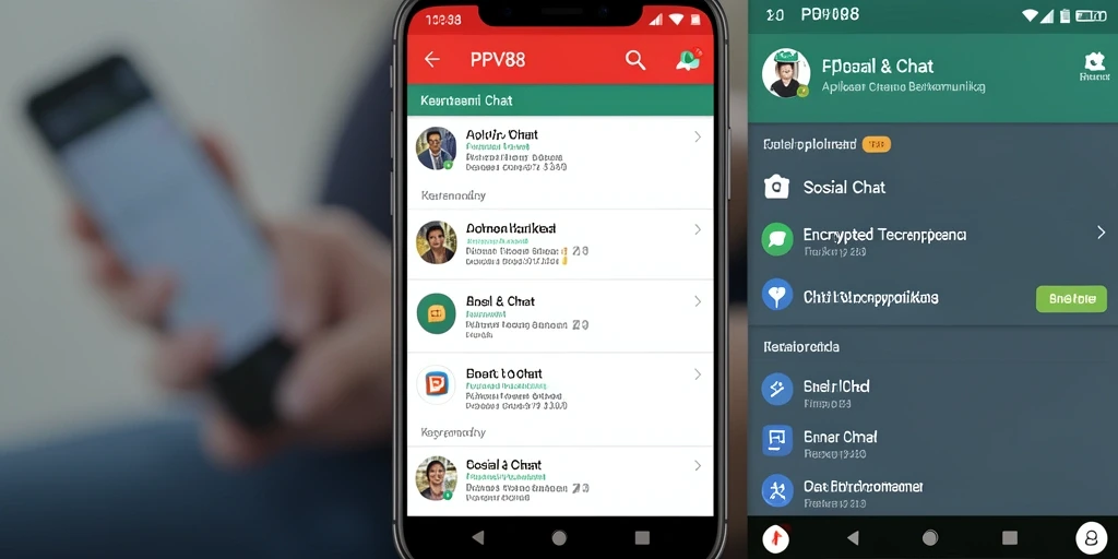 Screenshot antarmuka utama PPV88 dengan fitur Chat Encrypted.