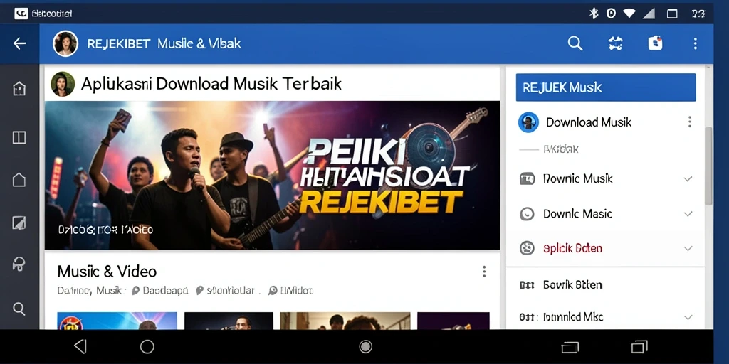 Antarmuka pengguna <strong>REJEKIBET</strong> yang menarik untuk Download Musik.