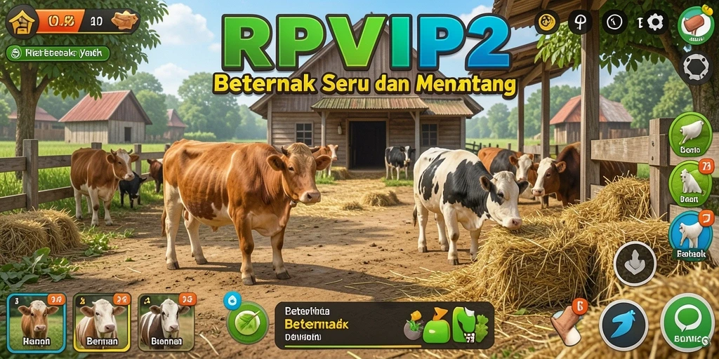 Tampilan antarmuka RPVIP2 dengan fitur beternak yang menarik.