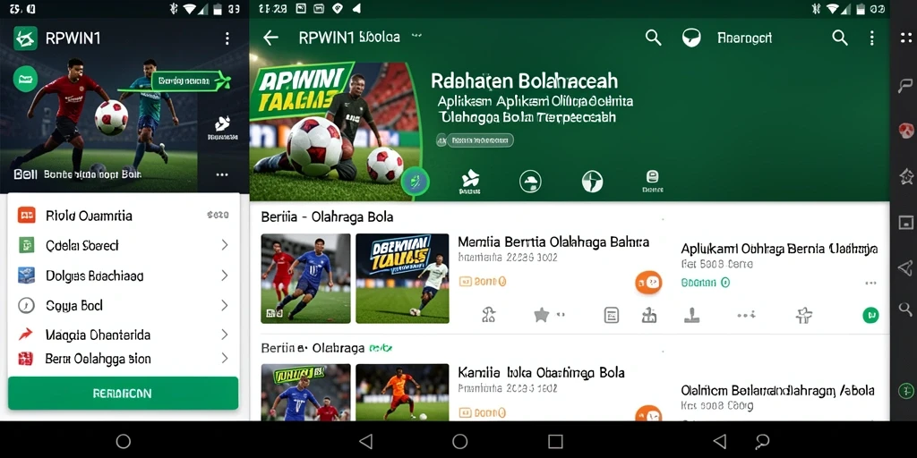 Antarmuka modern dan mudah digunakan untuk berita olahraga bola.