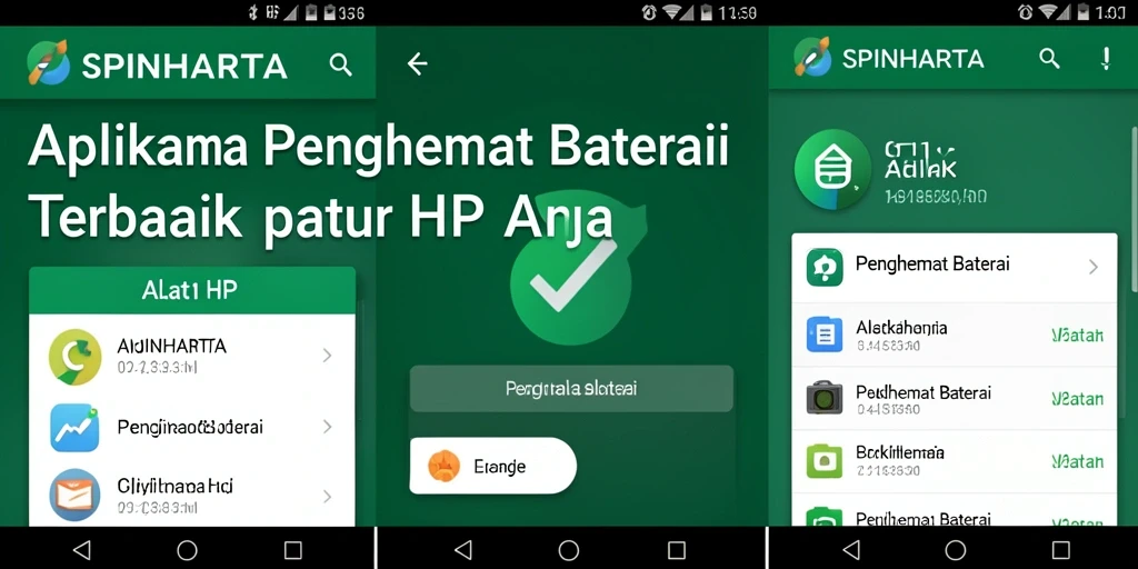 Tampilan antarmuka SPINHARTA yang memudahkan penghematan baterai.