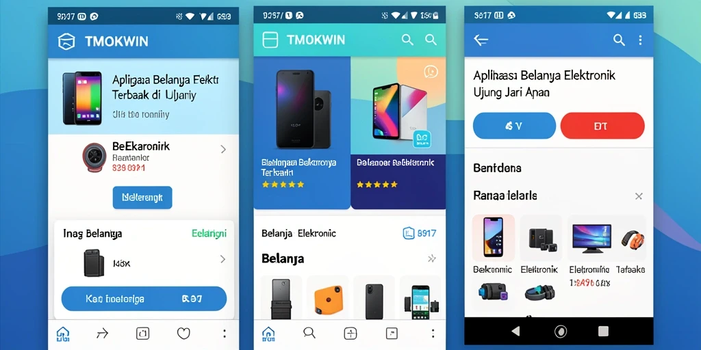 Tangkapan layar antarmuka utama TMOKWIN dengan berbagai pilihan produk elektronik.