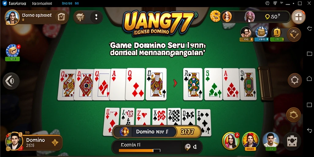 Antarmuka user-friendly UANG77 dengan tampilan permainan domino yang menarik.